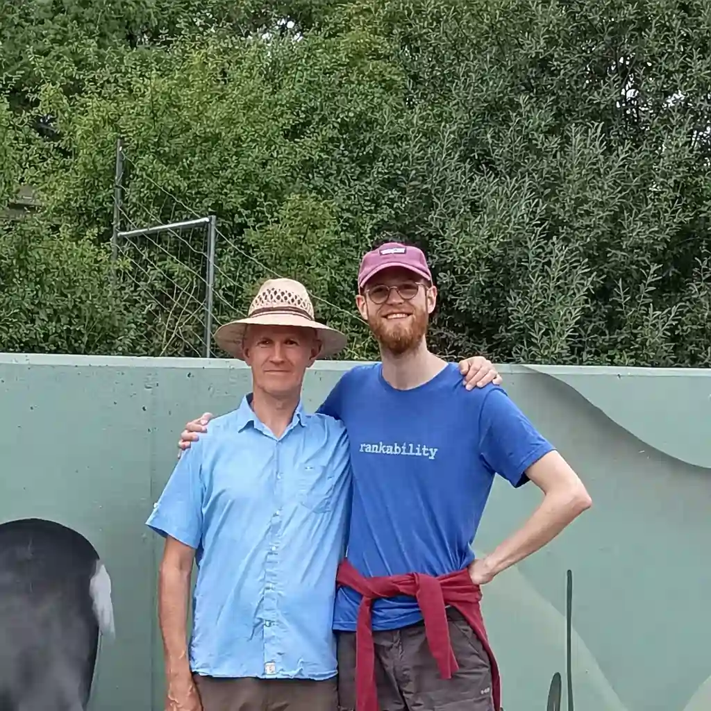 Fridolin Hammer with his dad